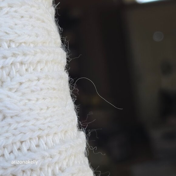 Wool or Wool Blend Cable Knit Ivory Scarf - Picture 15 of 15